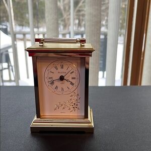 BULOVA Carriage Desk Mantel Shelf Clock Quartz Model B-1340 West Germany